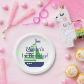 ヨットの誕生日の紙皿 ペーパープレート (パーティー)