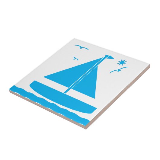 ヨットの青 タイル (側面)