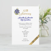 ヨットをテーマにした結婚50周年 招待状 (スタンド正面)