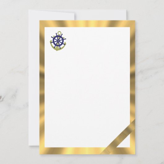 ヨットをテーマにした結婚50周年 招待状 (裏面)