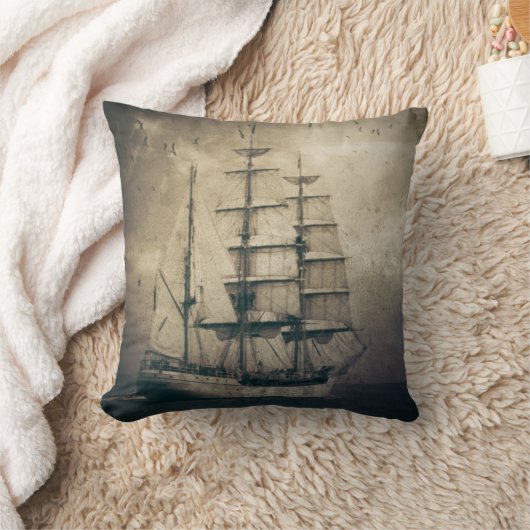 ヨットを航海する航海のな海の海のヴィンテージ クッション (ブランケット)