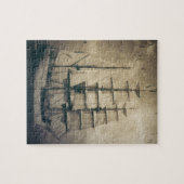 ヨットを航海する航海のな海の海のヴィンテージ ジグソーパズル (横)