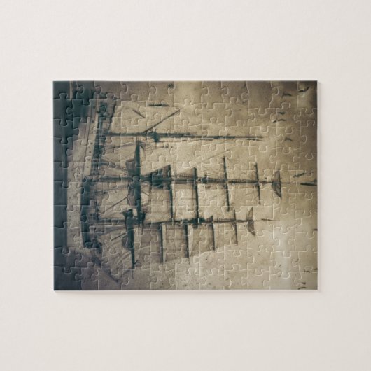 ヨットを航海する航海のな海の海のヴィンテージ ジグソーパズル (横)