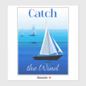 ヨットアンダーセール、風をキャッチ シール (シート)