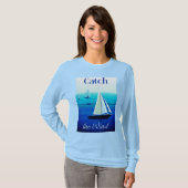 ヨットアンダーセール、風をキャッチ Tシャツ (正面フル)