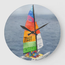 ヨットアート 海岸の壁掛け時計
