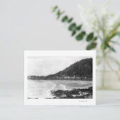 ヨットオレゴン州タウンビューと海写真 ポストカード (スタンド正面)