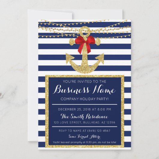 ヨットカンパニー航海のホリデーパーティークリスマス 招待状 (正面)
