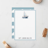 ヨットキャプテンカスタマイズス・スキッパー名札 ノートカード (正面/裏面インサイチュ)