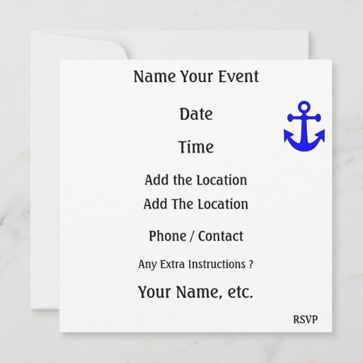 ヨットクラブ – SRF 招待状 (裏面)