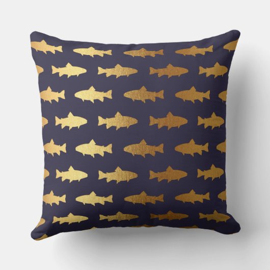 ヨットク航海のラブブルーネイビーゴールデンフィッシュシャーク クッション (裏面)