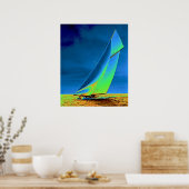 ヨットコロンビア1901着色済 ポスター (キッチン)