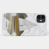 ヨットセーリングスタイリッシュモダンゴールド大理石の名前 Case-Mate iPhoneケース (裏面(横))