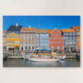 ヨットナイハーンウォーターカラフルフロントコペンハーゲンに沿って ジグソーパズル (横)