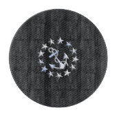 ヨットナバル国旗のいかりとスター カッティングボード (正面)