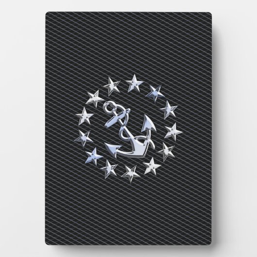 ヨットナバル国旗のいかりとスター フォトプラーク (正面)