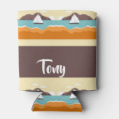 ヨットパターンを持つ熱帯景観 缶クーラー (裏面)