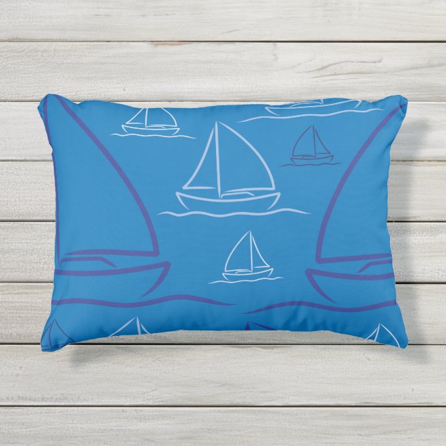 ヨットパターン アウトドアクッション (正面)