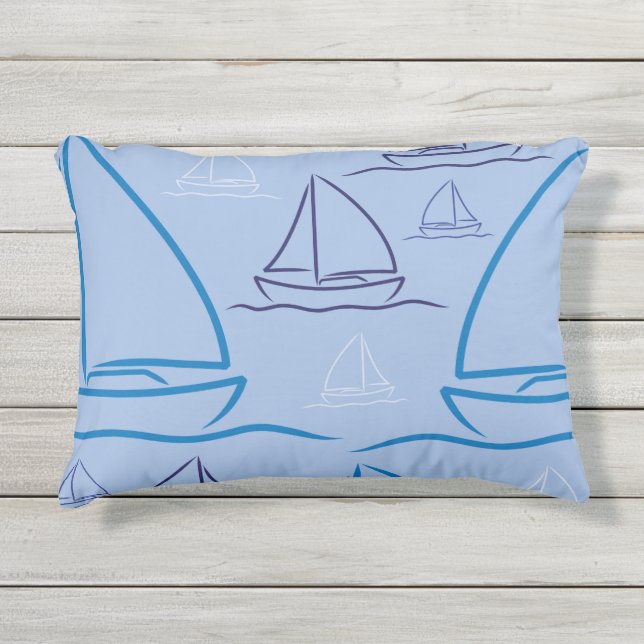 ヨットパターン アウトドアクッション (正面)