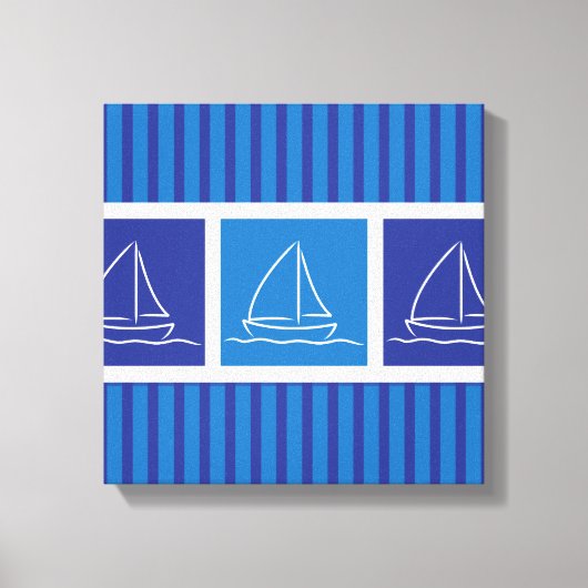 ヨットパターン キャンバスプリント (正面)