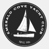 ヨットパーソナライズされたクラブ帆船カスタム帆船 ラウンドシール (正面)