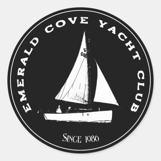 ヨットパーソナライズされたクラブ帆船カスタム帆船 ラウンドシール (正面)