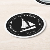 ヨットパーソナライズされたクラブ帆船カスタム帆船 ラウンドペーパーコースター (アングル)