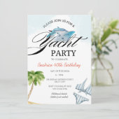 ヨットパーティーボートクルーズ船招待状 招待状 (スタンド正面)