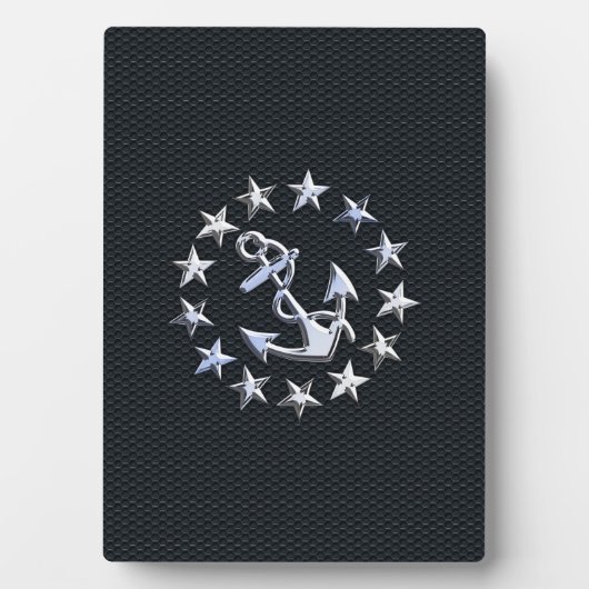 ヨットフラッグ航海のクロムエンサインオングリルプリント フォトプラーク (正面)