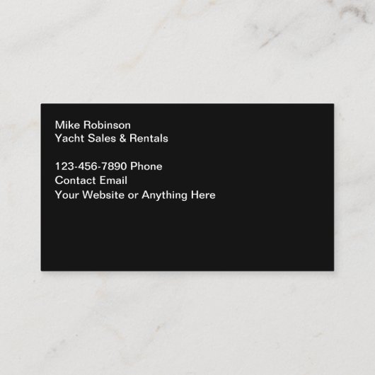 ヨットブローカーおよびマリンサービスの名刺 名刺 (裏面)