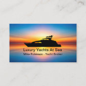 ヨットブローカーとディーラーの名刺サンセット 名刺 (正面)