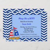 ヨットベビーシャワー招待状 招待状 (正面/裏面)