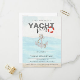 ヨットボートクルーズバースデーパーティー インビテーションポストカード