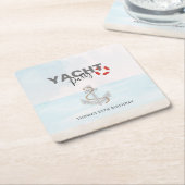 ヨットボートクルーズバースデーパーティー スクエアペーパーコースター (アングル)