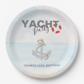 ヨットボートクルーズバースデーパーティー ペーパープレート (正面)