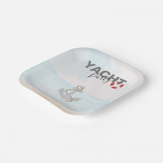 ヨットボートクルーズバースデーパーティー ペーパープレート (傾斜あり)