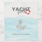 ヨットボートクルーズバースデーパーティー ワインラベル (シングルラベル)