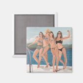 ヨットマグネットの女の子 マグネット (正面/裏面)