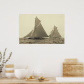 ヨットヴァルキリーIIとアメリカの警戒レース ポスター (キッチン)