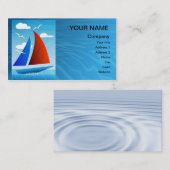 ヨット付きの人目を引くカラフル 名刺 (正面/裏面)