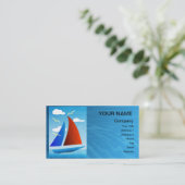 ヨット付きの人目を引くカラフル 名刺 (スタンド正面)