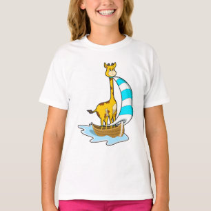 ヨット付きキリン Tシャツ