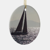 ヨット及びCatalinaの島のオーナメント セラミックオーナメント (右)