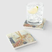 ヨット地中海のイン（J.L.スチュワート） ストーンコースター (横)