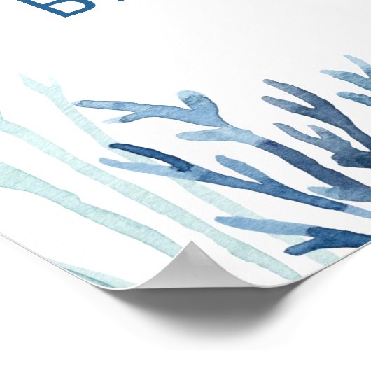 ヨット少年ベビーシャワー歓迎のサイン ポスター (角)