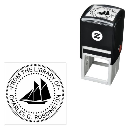 ヨット帆船海洋図書館の本の名前 セルフインキングスタンプ (インサイチュ)