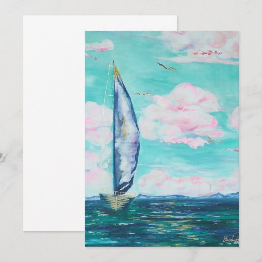 ヨット招待状 招待状 (正面/裏面)