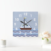 ヨット時計 スクエア壁時計 (ホーム)
