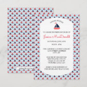 ヨット柄 - 3x5 ベビーシャワー 招待状 (正面/裏面)