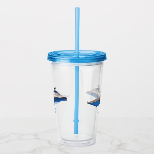 ヨット漫画イラストレーション アクリルタンブラー (右)